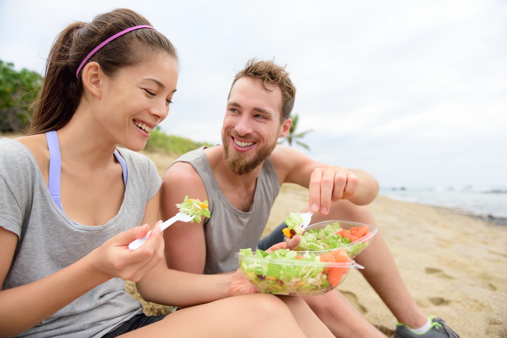 Person enjoying a peaceful meal in a calm setting
